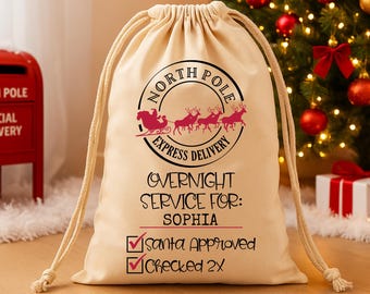 パーソナライズされた北極サンタサック、クリスマスギフトバッグ