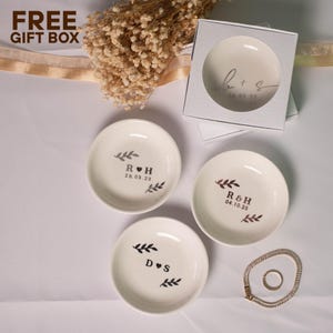 Personalized Wedding Ring Dish: Minimalist Ceramic Engagement Gift