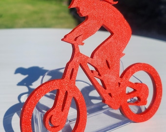 3D Mountain Bike Emblem Ponytail design