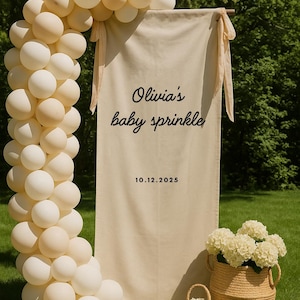 Custom Fabric Baby Shower Welcome Sign, Baby Sprinkle or Baby in Bloom, Personalized Linen Sign, Baby Shower Banner, Fabric Sign Decor