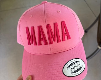 Pink Snapback Hat for Mom Fashion Accessory Gift Idea for Mother Day Present Casual Style Mom Hat Mesh Design Summer Wear Outdoor Cap