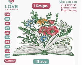 ReadandGrowMagicBook Embroidery Designs/1 Designs & 1 Size/Embroidery Designs/ Files Instant Download