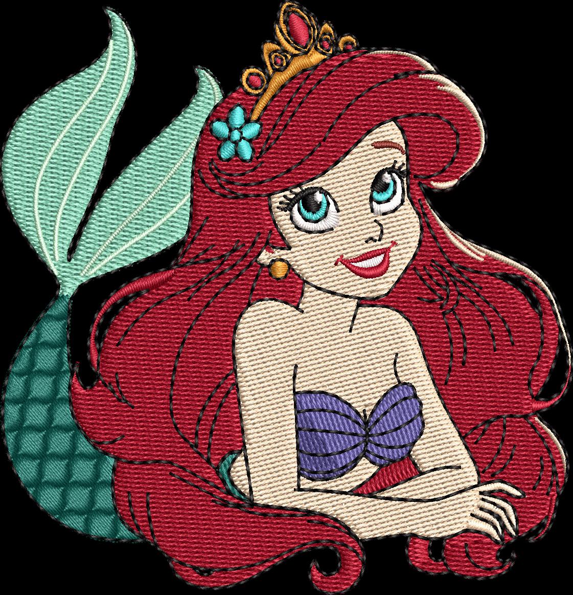 Ariel Embroidery Design, Disney Princess File (instant Download) - Etsy