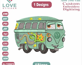 Car Fillmore Embroidery Design: Anime Machine File (Instant Download)