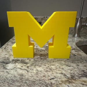 3D Printed Michigan Wolverines Block M - Desk or Tailgate Decor