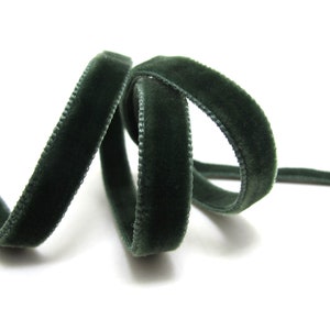 6/9/22/36mm || DOPPELSEITIGEs Samtband || Schweizer Nylon Samt Bulk Stock - Grün