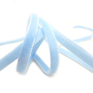 6/9/22/36mm || DOPPELSEITIGEs Samtband || Swiss Made Nylon Samt Bulk Stock - Blau