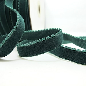 8 Meter 3/8 Zoll Grün Picot Rand Dekoratives Muster Dessous elastisch| Stirnband Elastisch| Schmale Schmale Stretch Spitze| BH-Gurt[EL101]
