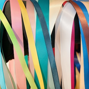 SCRAP BAGS - Nastro di RASO assortito, faccia singola, doppia faccia, diverse larghezze e colori, per progetti artigianali, arte per bambini, confezioni regalo ecc.