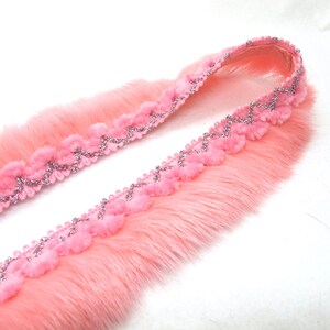 2 Yards 1 3/8 Inches Fuchsia Rabbit Fur Lace|woven Chenille Trim ...