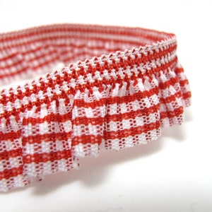 2 yardas 3/4 pulgadas rojo a damas plisado elástico elástico recortado / muñeca / vestido de niña borde de borde / encaje de borde de pantalla de lámpara