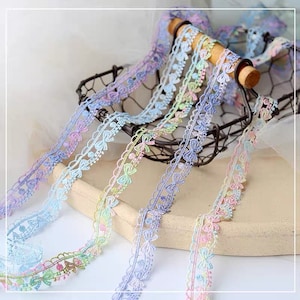 15mm Floral Bow Venice Lace, Ombre Rococo Floral Rose Trim, Broded Lace, Flower Applique Miniature Shabby Chic suppliesJunk Journal