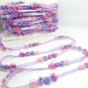 Blume RokokoBand Borte| Dekoratives Florales Satinband| Scrapbook Materialien| Kleidung| Dekor| Bastelzubehör| Puppenverzierung