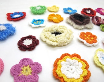 5 Pieces of Your Choice - Crochet Applique, Flower Applique, Floral Patches