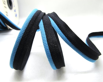 5 Yards 11mm Blue Black Braided Lip Cord Trim, Piping Trim, Pillow Trim, Cord Edge Trim, Upholstery Edging Trim