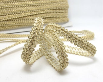 3 Yards 3/8 Inch Gold Glittery Gimp Braided Trim|4 Colors|French Gimp Braided|Scroll Braid Trim|Decorative Embellishment Trim