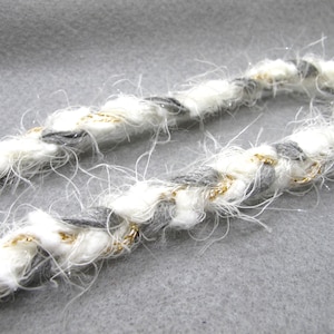 5/8 pollici bianco grigio glitterato trecciato trim / ciniglia trim / finiture ritorte / abbigliamento cucito bordi forniture / abbellimento decorativo