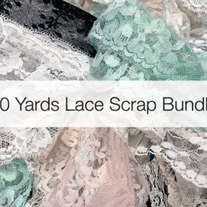 SCRAP BAGS - Random Selection of Lace Trims, Lace Scrap Bundle - 10 Yards Per Bag