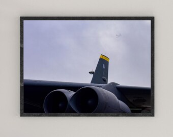 Impresión del bombardero B-52 Stratofortress de la Fuerza Aérea de EE. UU., póster del B-52 de la USAF, arte mural militar del B-52, impresión de un avión militar