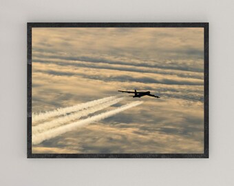 Impresión del bombardero B-52 Stratofortress de la Fuerza Aérea de EE. UU., póster del B-52 de la USAF, arte mural militar del B-52, impresión de un avión militar
