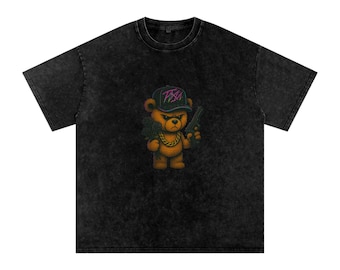 Oversized T-shirt met acid wash: 250 gsm
