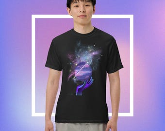 Astro Edition-T-shirt met grafische print, geverfd zwaargewicht T-shirt