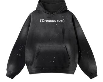 Vintage Wash Frayed Fleece Hoodie - 360 GSM