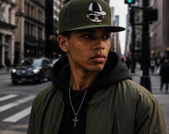 Kitos World Black Snapback Hat, 3D Embroidered Logo, Streetwear Baseball Cap