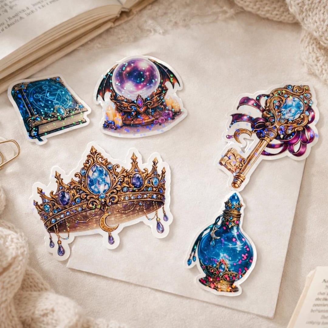 Fantasy Book Stickers | Holographic Romantasy Reader, Set of 5 - Etsy