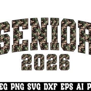 Senior 2026 Png, Graduation, School Spirit Shirt, Old School Camo, Camouflage, Graduate, Digital Download, T-Shirt Design, Sublimation