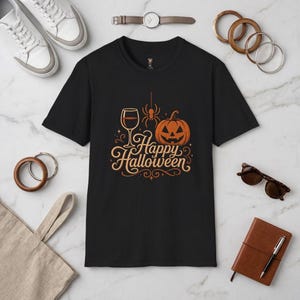 Glad Halloween pumpa Jack-o'-Lantern unisex t-shirt | Jack o' Lantern vinbar t-shirt
