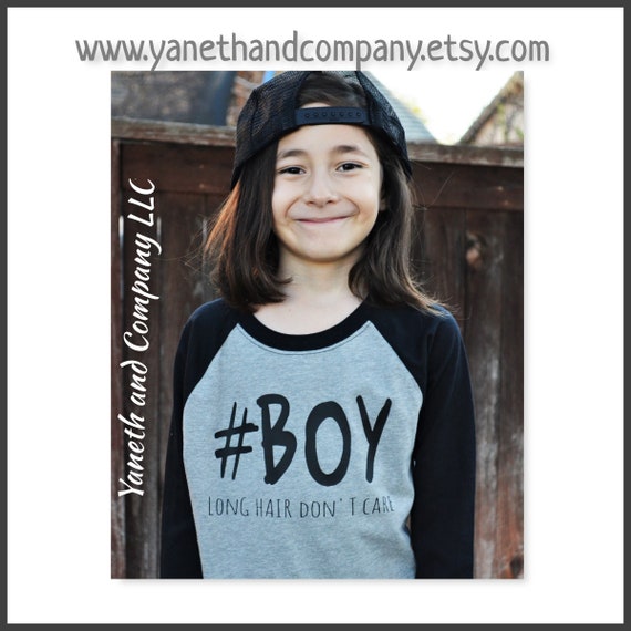 Long Hair Don T Care Raglan Boy Long Hair Don T Care Etsy