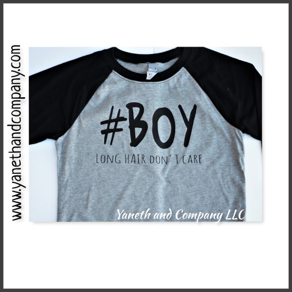 Long Hair Don T Care Raglan Boy Long Hair Don T Care Etsy