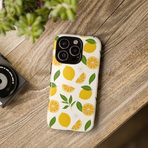 Zitrone-Thema Handyhülle, Tough Cases, Citrus Decor, Botanisches Zubehör, Geschenk für Freunde
