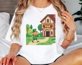 Pot Of Gold Pub T-Shirt | St Patrick’s Day Drinking Tee | Funny Irish Pub Shirt | Pub Crawl Party Top | St Paddy’s Gift