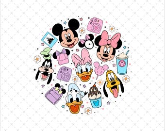 Retro Mickey And Friends PNG, Retro Minnie SVG, Mickey Mouse Digital, Mickey And Minnie PNG, Mickey And Co, Digital Download