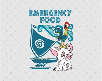 Retro Moana Pua and Heihei PNG SVG, Digital File