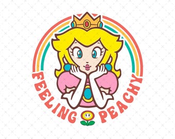 Princesa Peach SVG, Super Mario PNG, Archivo de corte (Descarga instantánea)