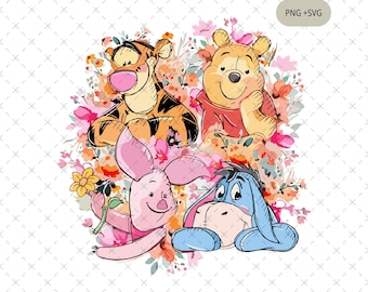 Winnie the Pooh retro PNG, diseño de vacaciones familiares (digital)