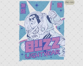 Retro Buzz Lightyear PNG SVG, Toy Story Digital File