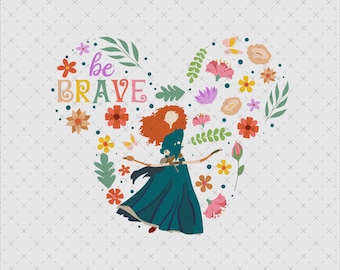 Merida Brave Mickey Head Clipart, Birthday Design (Digital File)