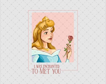 Retro Princess Aurora Clipart, I Was Enchanted To Met You PNG SVG