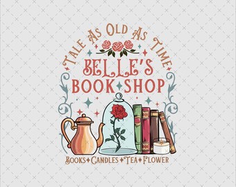 Retro Belle's Book Club PNG SVG, Tale As Old As Time (Digital Download)