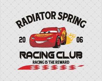 Radiator Spring Racing Club, Lightning Car PNG SVG (Digital File)
