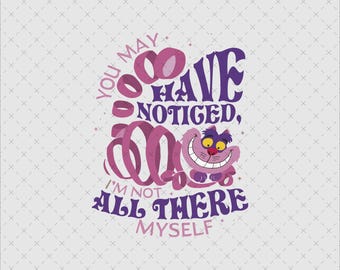 Alice in Wonderland Cheshire Cat PNG SVG, Digital File