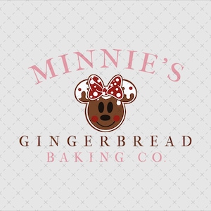 Minnie&#39;s Gingerbread Baking Co PNG SVG, Minnie Christmas Png Svg, Minnie Mouse Christmas Png, Minnie Christmas Svg, Minnie Clipart