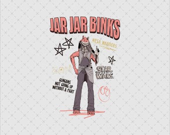 Camiseta retro del equipo Jar Jar Binks, diseño divertido de Star Wars (PNG, SVG)