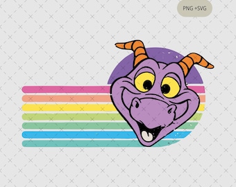 Figment retro de Epcot PNG, clipart de dragón morado (PNG, SVG)