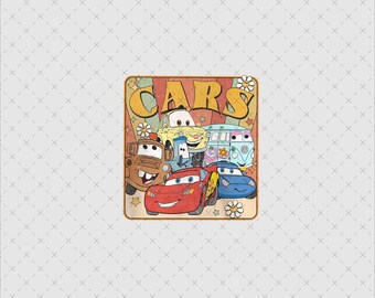 Retro Cars PNG, Lightning McQueen Sublimation Design (Digital File)