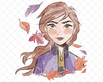 Retro Anna Frozen PNG, SVG File for Sublimation (Digital File)